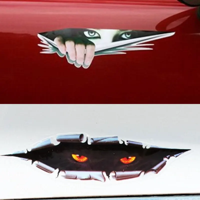 

Car 3D Simulated Cat/Ghost Eye Peep Sticker Waterproof Window Tail Body Decor