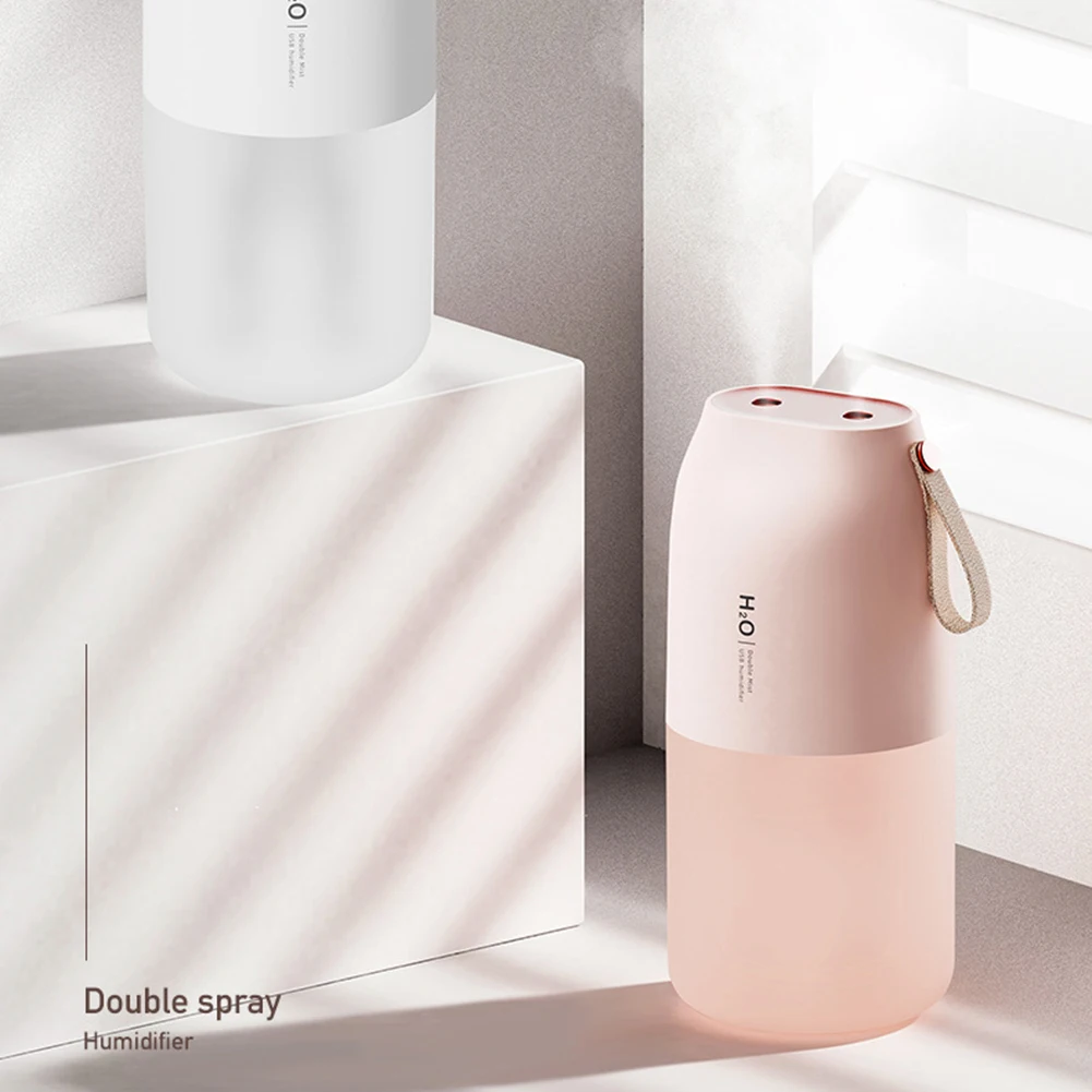 300ml Portable Spray Home Car Humidifier Double Nozzle Cool Mist Aroma Diffuser Usb Charging With Led Night Light Humidificador