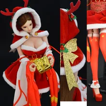 

1/6 Scale Female Soldiers Red Christmas Clothes Set Christmas Gifts Girl Suit For 12'' Action Figure DIY Accessories