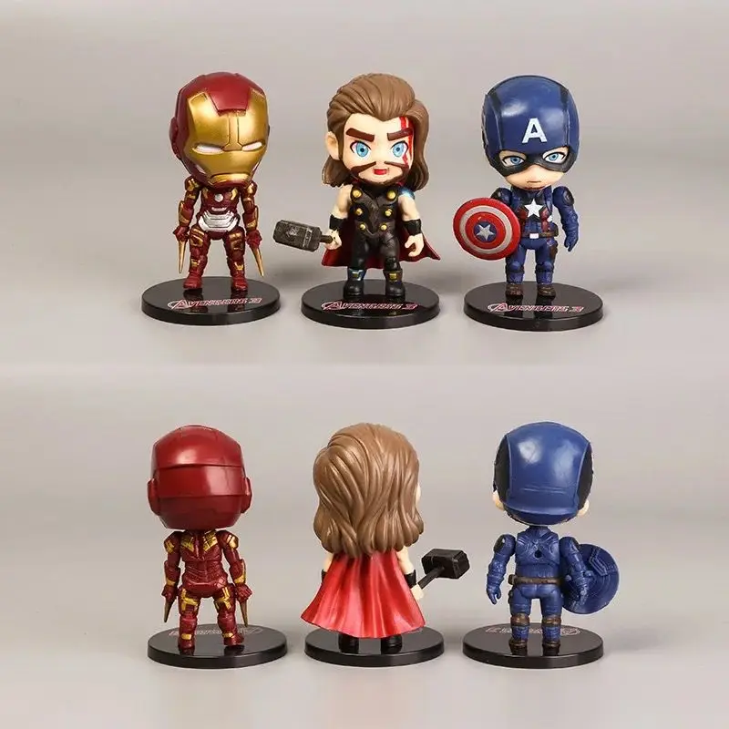 6 шт. Аниме фигурки Marvel Мстители Человек-паук легенды Funko горячие игрушки Figma Супермен железный человек Бэтмен Капитан Америка