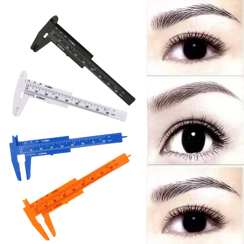 

2020 random color 80mm Microblading Reusable Makeup Measure Eyebrow Guide Ruler Permanent Tools eyebrow stencils Microblading