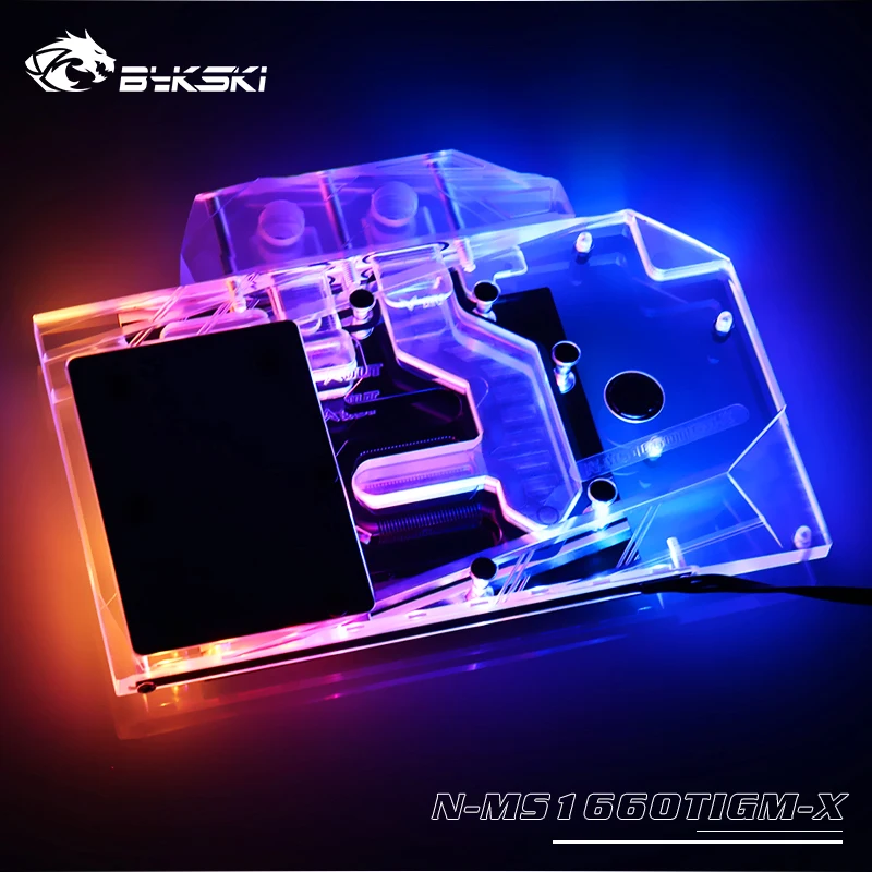 Bykski GPU Water Block for MSI GTX1660TI Gaming X Full Cover Graphics Card water cooler