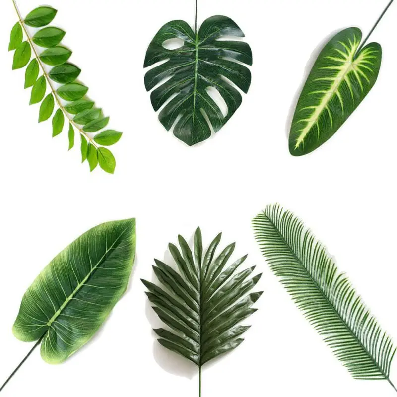 5Pcs Artificial Large Plant Leaves Tropical Palm Leaves for Home BookstoreDecor Simulation Leaves Multi Plant Leaves x