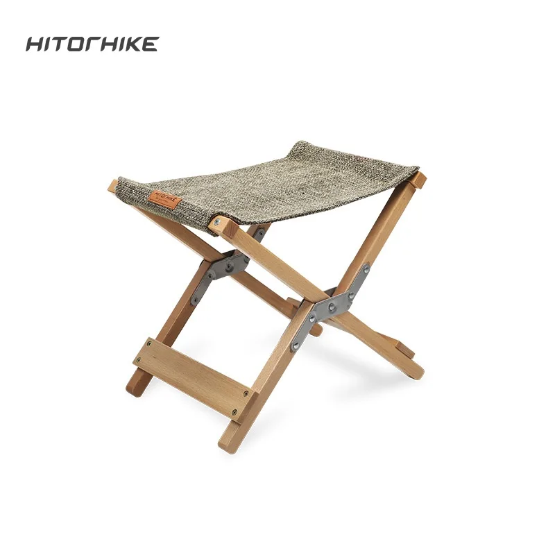 

Hitorhike wholesale outdoor portable small folding beech wooden chair for camping hiking and indoor