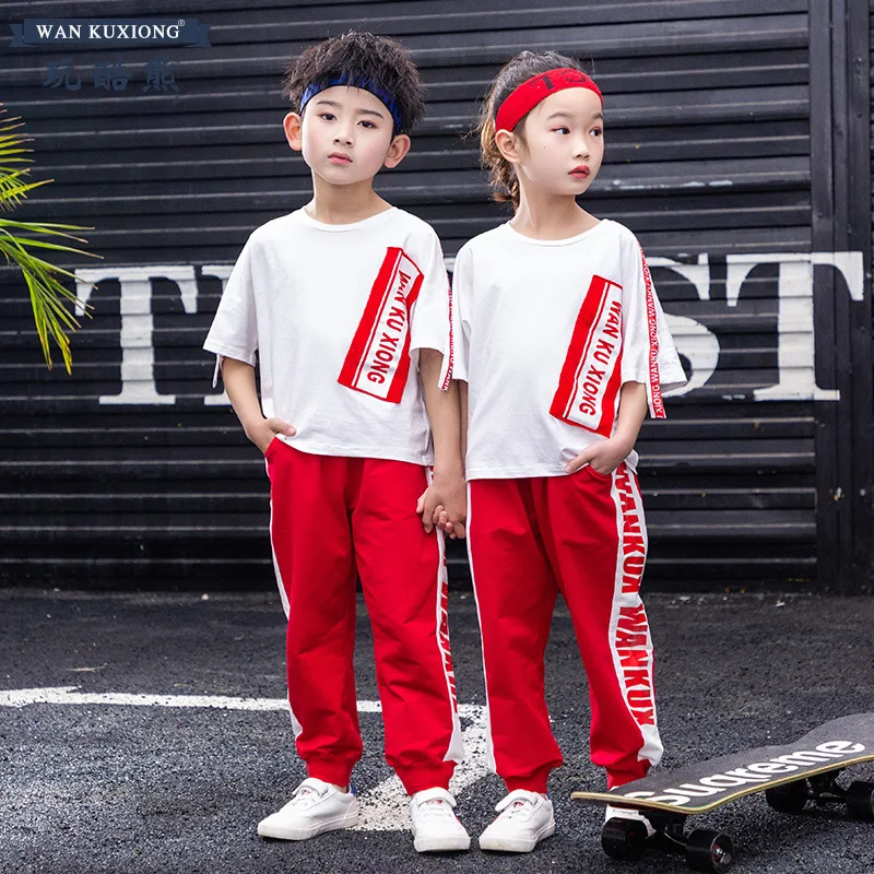 

Children Korean-style Western Style Two-Piece Set Hip Hop jie wu fu Set Casual Sports Young STUDENT'S School Uniform Kindergarte