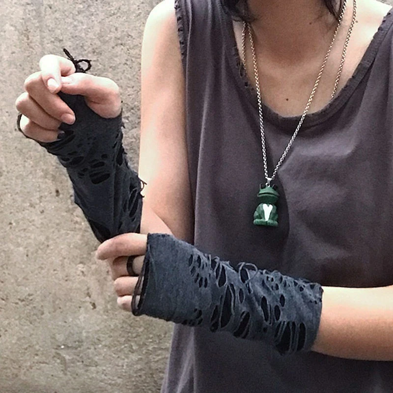 Gothic Fingerless Gloves Fairy Grunge Punk Rock Glove Warrior Mittens Y2K Egirl Scene Emo Accessories Halloween Cosplay Gift