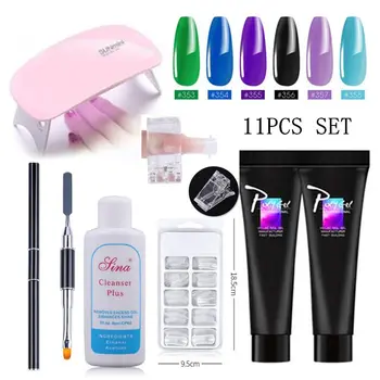 

11pcs Poly Gel Nail Kit/Set For Nail Extension Nail Art UV Curable Resin Gellak Polygel Set Semi-permanent UV Gel Polish Gel