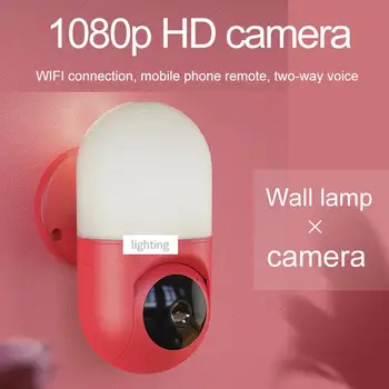 

Indoor Lighting Wall Lamp Camera Ptz IP Camera Wifi Remote Monitoring 1080P HD 360 Degree RotationMotion Detection Alarm Camera