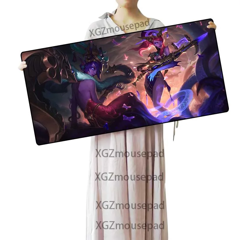 XGZ Anime Sexy Yasha Large Gaming Mouse Pad Black Lock Edge Custom Computer Desk Mat Speed Non-slip