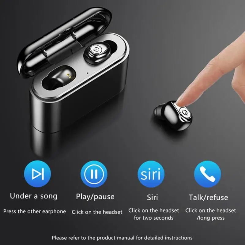 X8 TWS Bluetooth True беспроводные наушники 5D стерео мини TWS наушники водонепроницаемые наушники гарнитура 2200 мАч зарядная коробка для телефонов