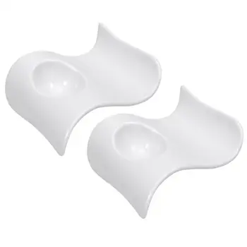 

2pcs Practical Lightweight Professional Reusable Durable Egg Cup Egg Stand Ceramic Egg Organizer Wave Type Egg Tray