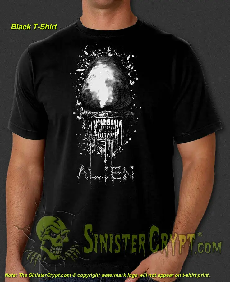 Футболка с пришельцами Xenomorph H.R. Giger Horror nostomo Sci-Fi фильм S-6XL | Мужская одежда