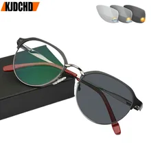 KJDCHD, ретро металл, фотохромные очки для чтения, солнцезащитные очки для мужчин, для вождения, обесцвечивание, дальнозоркость, очки унисекс
