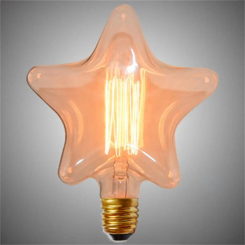 

E27 110V / 220V Retro Edison Bulb Star Heart Shaped Beautiful High Brightness Bulb Glass Warm White Light Beautiful And Elegant
