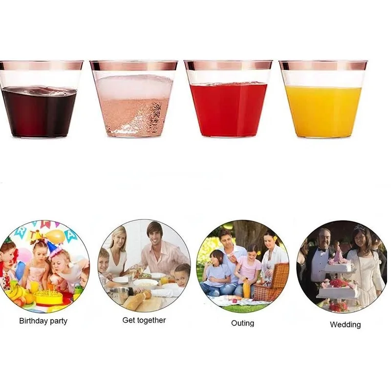 Rose Gold plastic tumblers (5)