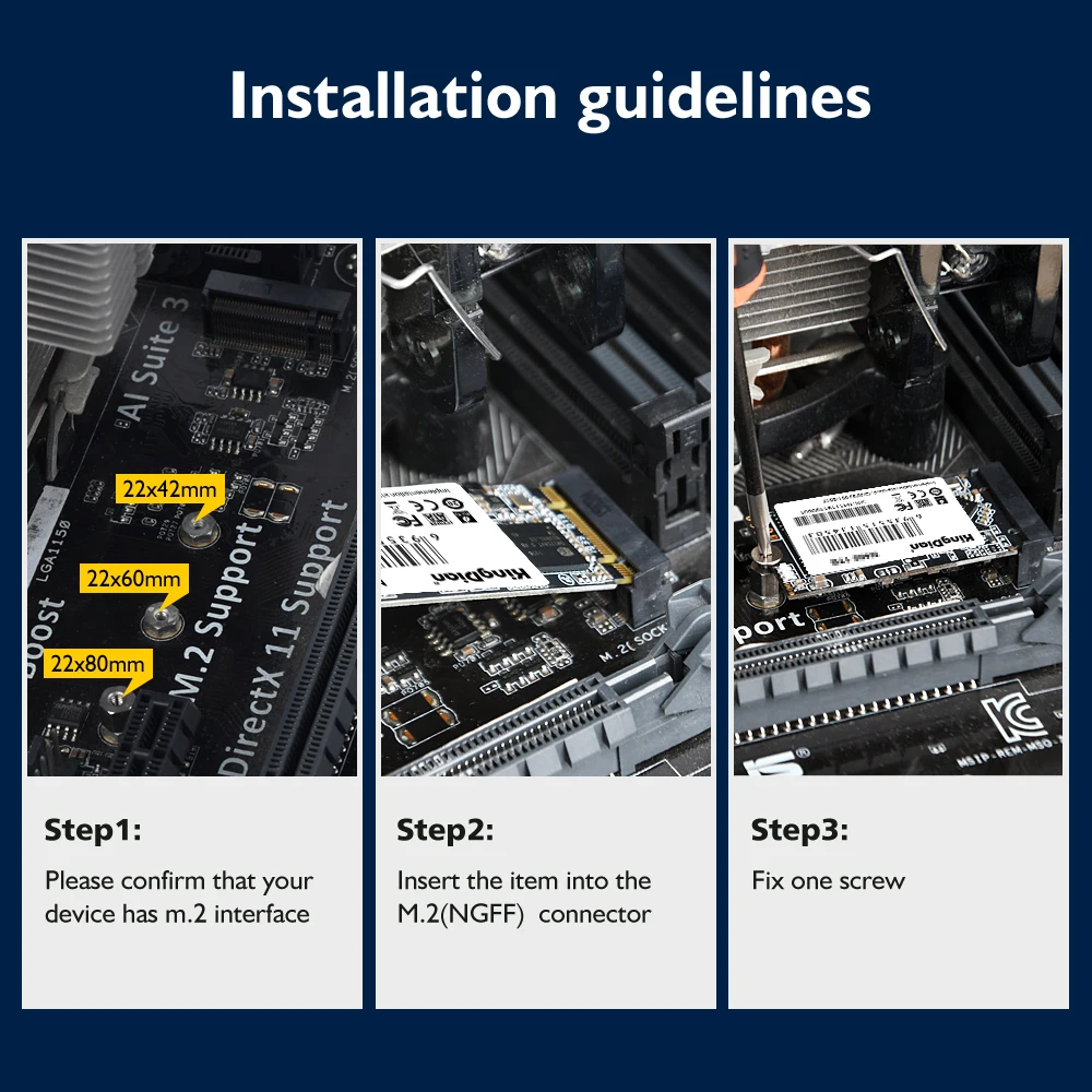 KingDian M.2 SSD 2242 32 ГБ 64 120 240 512 1 ТБ NGFF Внутренний твердотельный диск|Внутренние