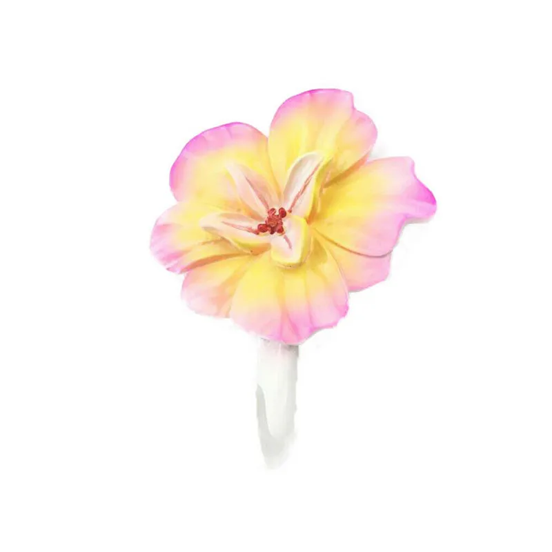 As photo show Hibiscus форма самоклеющиеся крючки настенная дверь пластик повышенной клейкости розовый крюк Держатель Новые Модные держатели украшения для дома Горячая - Цвет: As photo show