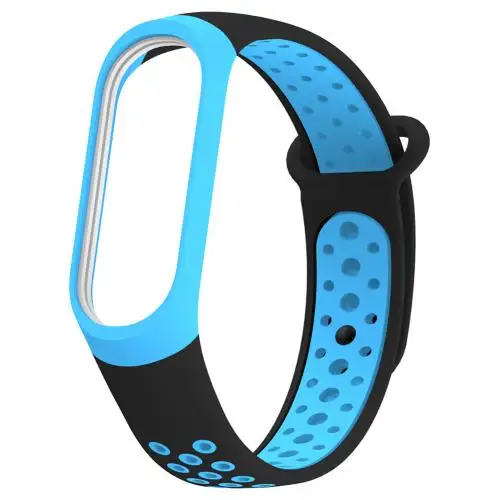 Цвета mi band 3 4 ремешок mi Band 3 4 аксессуары сменный силиконовый разнообразный ремешок на запястье для Xiaomi mi 3 4 Смарт браслеты - Цвет: Black Blue