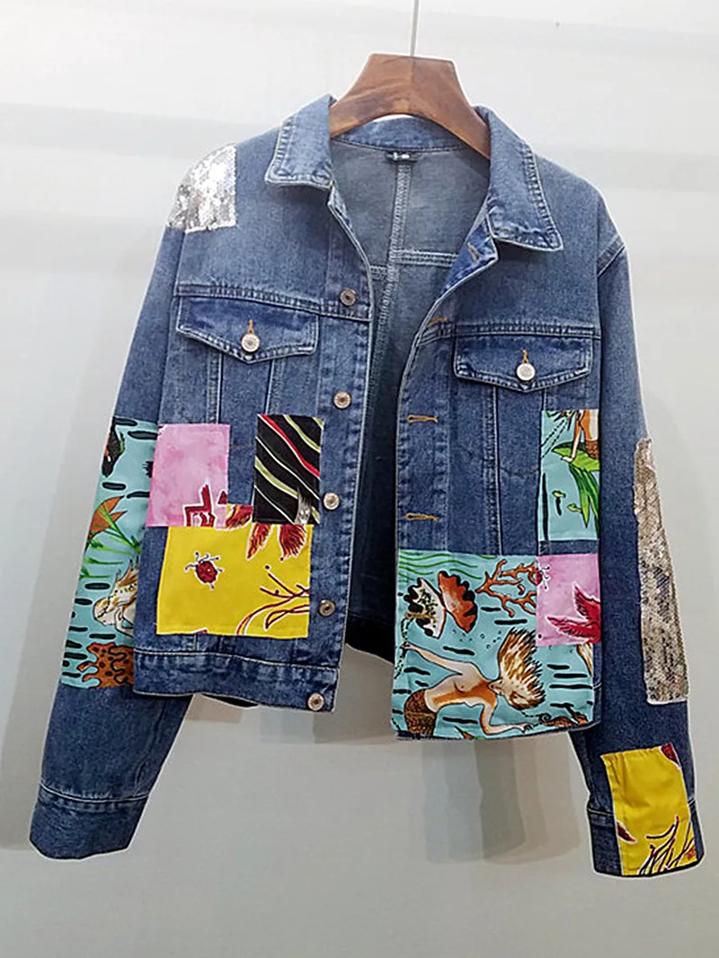 plus size short denim jacket