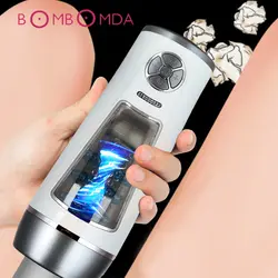 Автоматический телескопический вращающийся мастурбатор Cup10 частоты Мощное всасывание лизующая головка пениса реалистичный для женщин