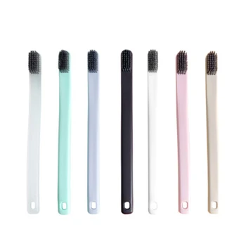 

1/2/7PCS Ultra Fine Bamboo Charcoal Toothbrushes Set Adult Reusable Soft Bristles Anti-skid Toothbrush Men Women High Density
