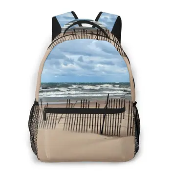 

School Bags for Teenage Boys Book Bag Beach Fence High School Bag Youth Leisure College