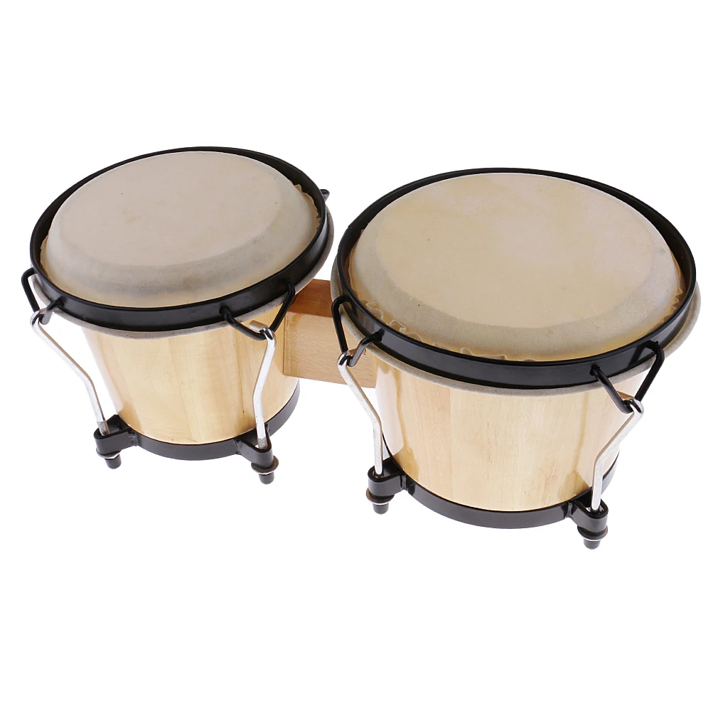 Professional Wood Bongo Drum Set 39.5x15.5cm African Hand Percussion Kids Gift Toy