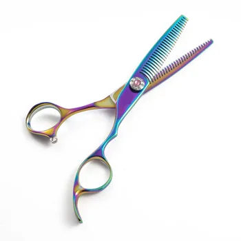 

Double tooth 6.0 inch hairdressing scissors Stainless Steel 85% Thinning Scissors for hair cutting Thinner Chunker