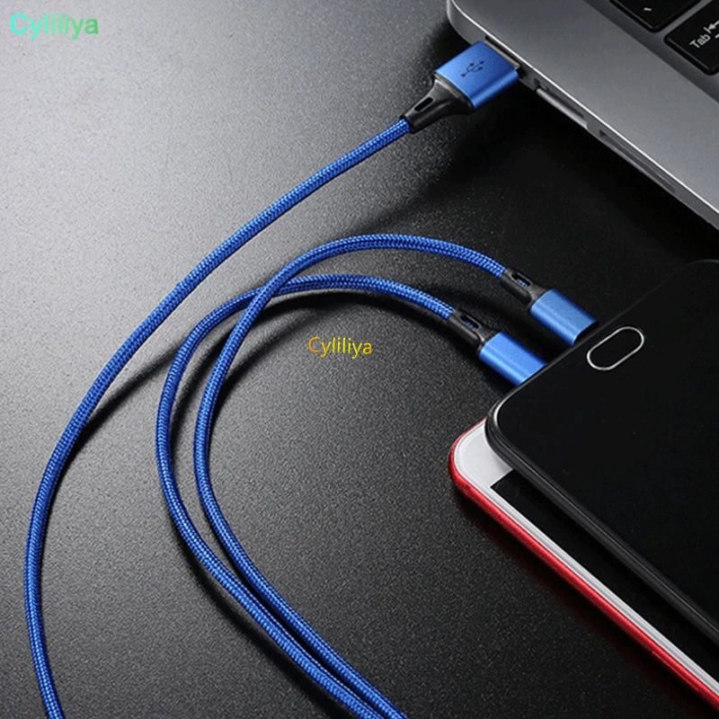 50 шт. 3 в 1 USB кабель 3A быстрое зарядное устройство Micro usb type C зарядный кабель для huawei Xiaomi samsung Android телефонов