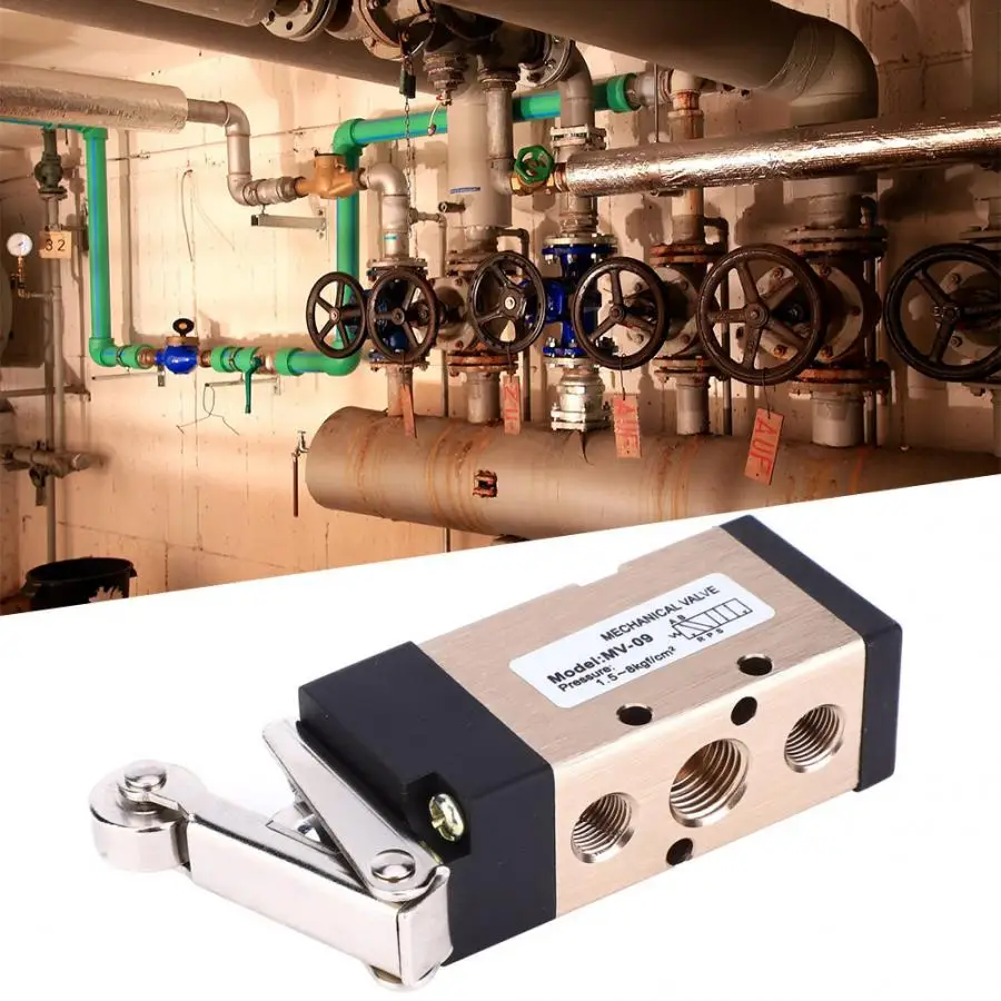 1/4 дюймов 2 положения 5 ходовой MV-09 пневматический реверсивный клапан роликовый рычаг Механический клапан