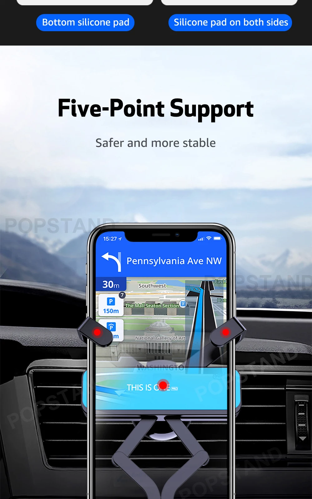 Автомобильный держатель POPSTAND Gravity для телефона в автомобиле, крепление на вентиляционное отверстие, без магнитного держателя для мобильного телефона, gps подставка для iPhone XS, Xiaomi