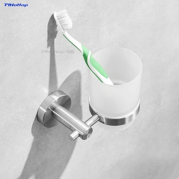 

Tlhottop Fashion 304 Stainless Steel Single Cup Tumbler Holder Wall Mounted Toothbrush Cup Holder Bathroom Accessories YJ-7564