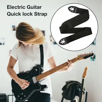 

Adjustable Electric Bass Guitar Quick Lock Shoulder Strap Guitar Strap Guitar Bass Strap Belt Leather Guitar Neck Buckle Band 1