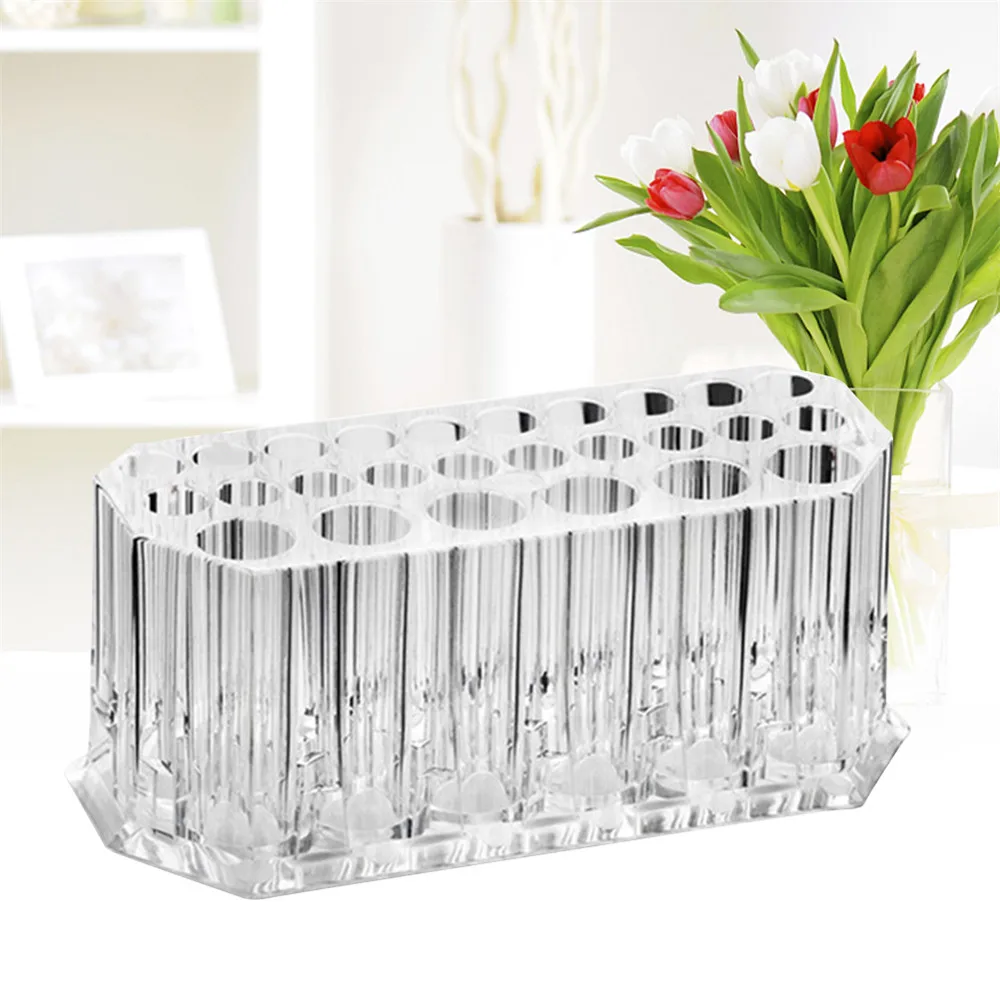 

26 Holes Clear Acrylic Cosmetic Makeup Brush Holder Drying Rack Stand Organizer Shelf