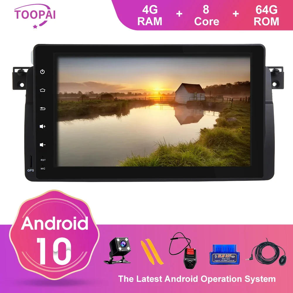 Автомобильный мультимедийный плеер TOOPAI проигрыватель на Android 10 0 9 дюймов для BMW E46