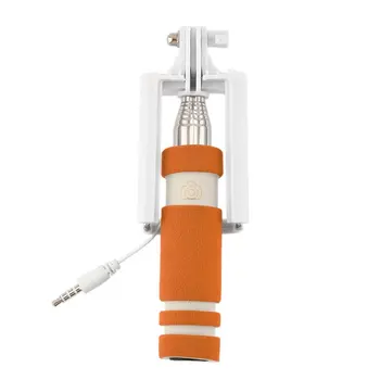 

5 Color Mini Extendable Wired Selfie Stick Self-portrait Stick Holder Monopod palo selfie bastone For iPhone Samsung Android