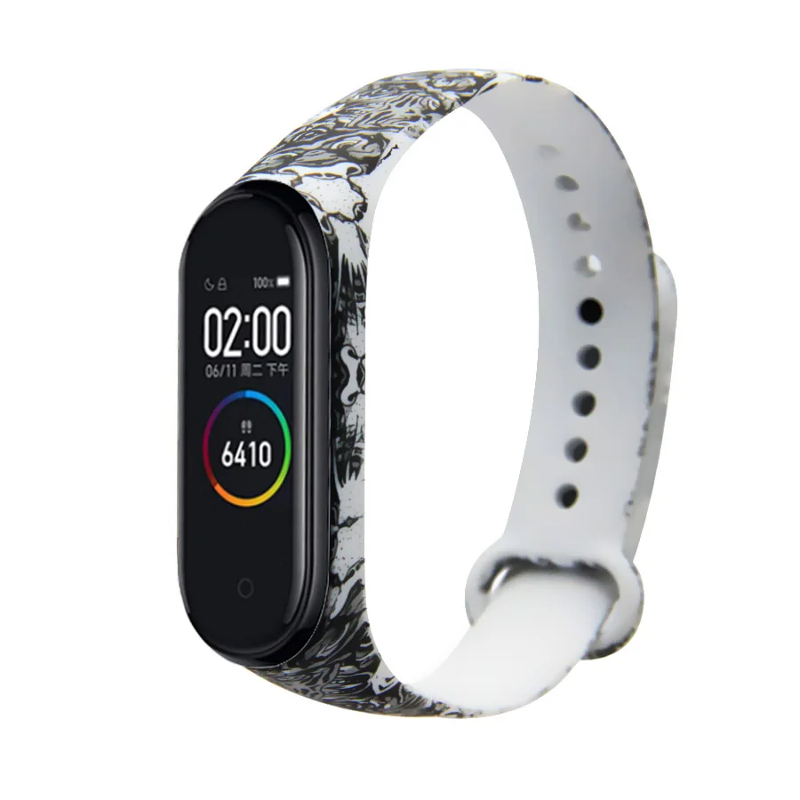 Ремешок для Xiaomi mi 3 4 окрашенный спортивный ремешок силиконовый ремешок для mi Band 3 4 аксессуары браслет mi band 4 3 ремешок