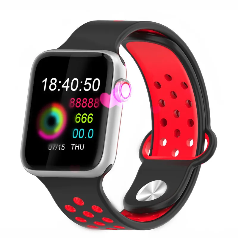 sliver black red M33 Смарт-часы для женщин и мужчин, водонепроницаемые, пульсометр, кровяное давление, Bluetooth, умные часы для IOS ipone 11, Android phone pk IWO 11 12 - Цвет: sliver black red