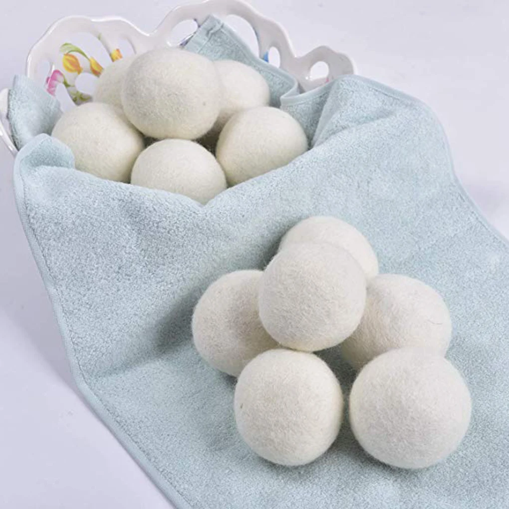 Laundry Clean Ball 6pcs/pack Reusable Natural Organic Laundry Fabric Softener Ball Premium Organic Wool Dryer Balls