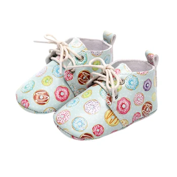 

Fall Infants Shoes Sports Sneaker Walking Soft-Soled Non-Slip Doughnut Printed Birthday Gift Unisex Crib Shoes
