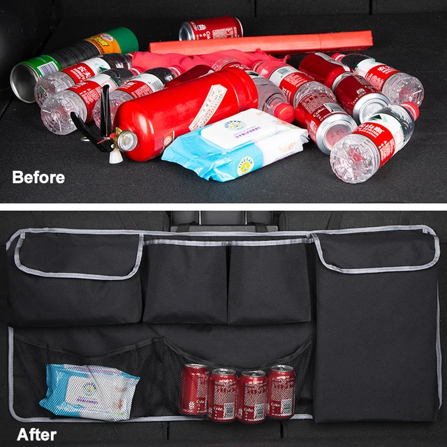 Sac de rangement pour coffre de voiture pliable, sac suspendu, organisateur  de voiture, sac de rangement multifonction pour siège arrière, accessoires  d'intérieur de voiture - AliExpress