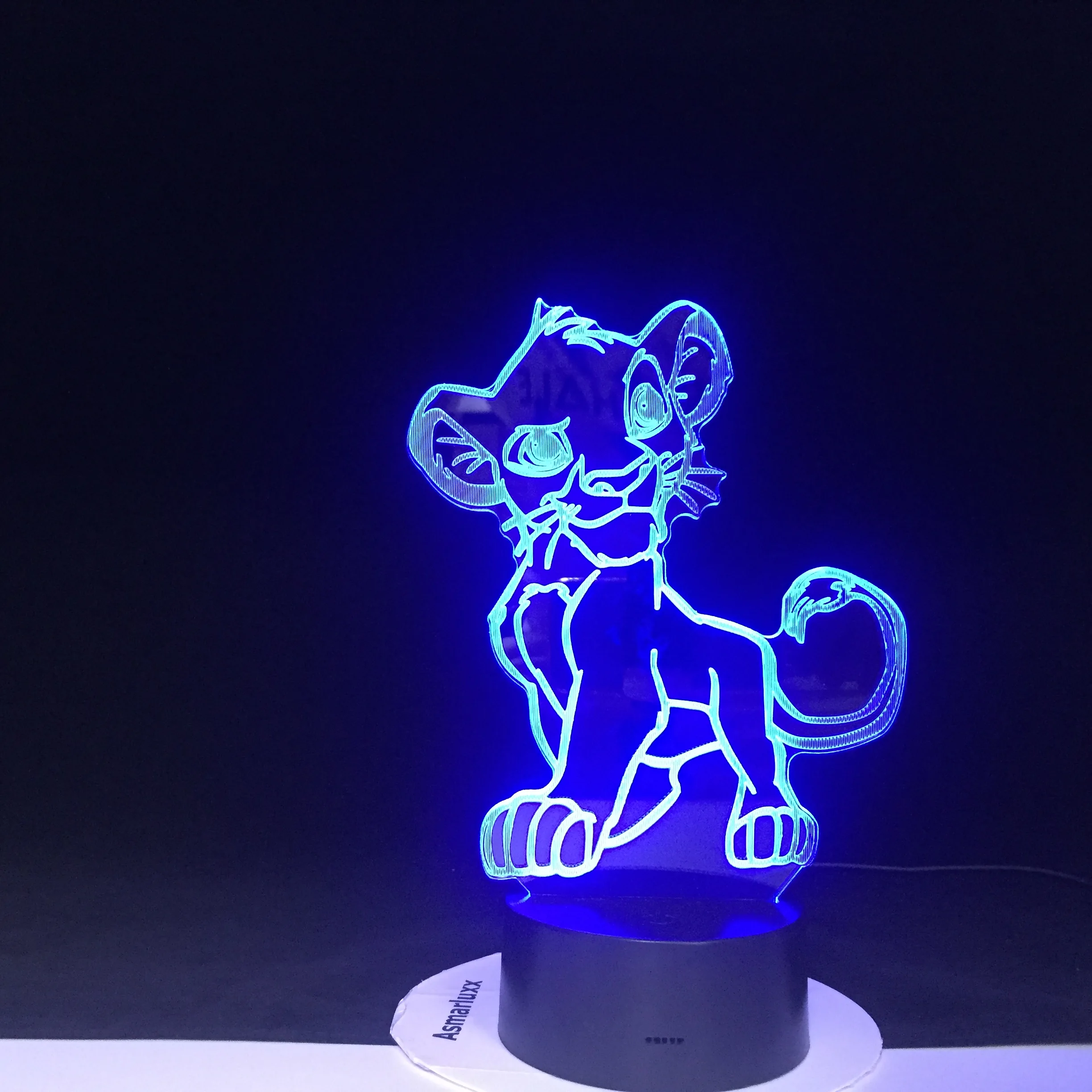 Ночной светильник с рисунком льва, Simba, светодиодный 3D светильник, меняющий цвета, новинка, лампа для детской спальни, прикроватная лампа для рождественского подарка, для дома