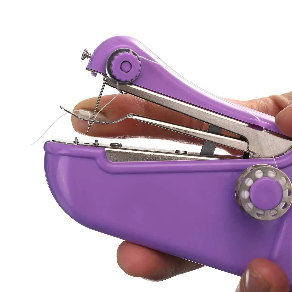 30pcs Portable Mini Hand Sewing Machine Household Cordless Electric Stitch Needlework Set for Quick Repairs DIY Clothes Stitchin