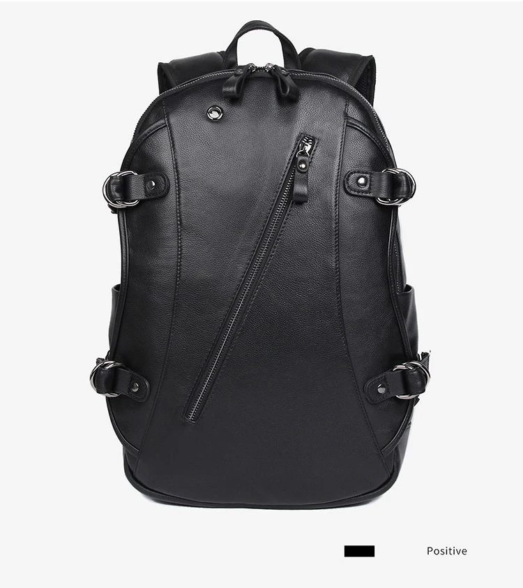 Luufan рюкзак из натуральной кожи с USB разъемом черная сумка для ноутбука из натуральной коровьей кожи 15 дюймов Рюкзак для походов на открытом воздухе черный - Цвет: Черный