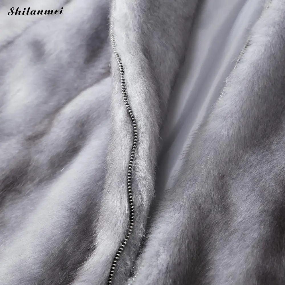 Grey Artificial Fur Coat Women Winter Fluffy Batwing Sleeve Female Jacket Fashion Cropped Fur Jacket Free Size Outerwear