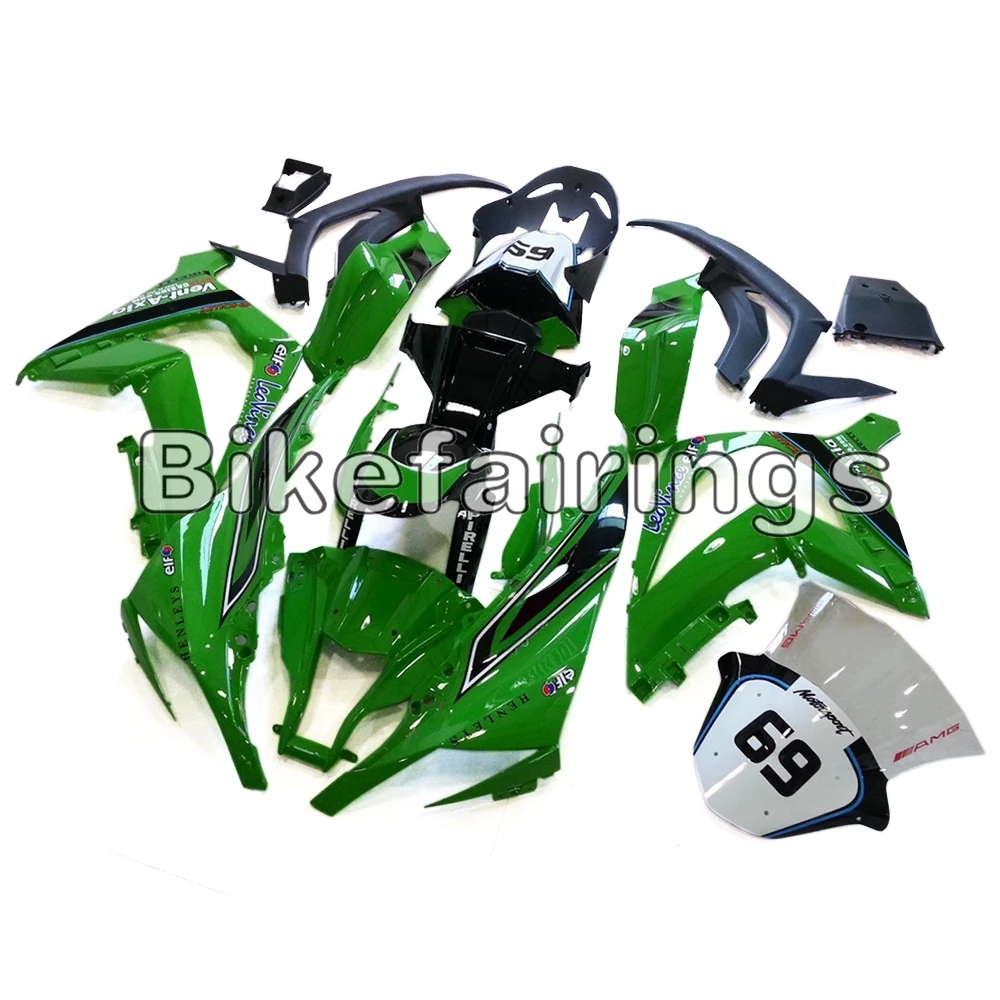 Подходит для Kawasaki ZX10R 2011 2012 2013 ZX-10R 11 12 13 14 мотоциклов литья под давлением зеленые черные панели+ крышка сиденья