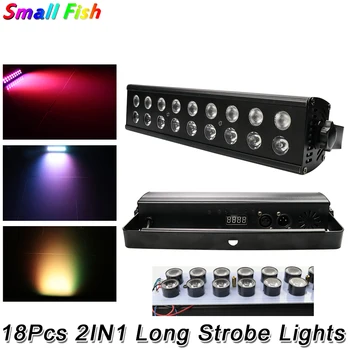 

2Pcs/Lot 24W RGBUV Strobe 2IN1 Long Strip Effect Light DMX 512 Control Metal Chassis Material For DJ Disco Stage Party Show