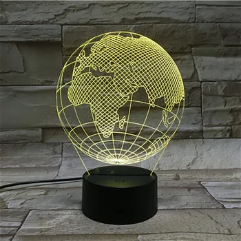

3D Lamp Tellurion The Earth Eurasian Africa Colorful with Remote Atmosphere Gift for Children Led Night Light Lamp 3D Illusion