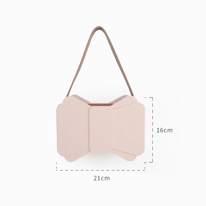 bow pink Креативный бант в форме сердца Ретро Подарочная коробка Упаковка букет цветов коробка свадебный Декор Цветы Подарки коробки с ручкой - Цвет: bow pink