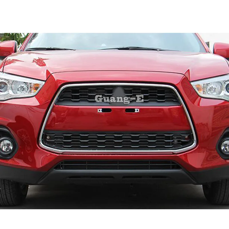 Для Mitsubishi ASX 2013 автомобильный Стайлинг ABS хром Лицензия плат гоночные шашки решетка вытяжки Панель рамка 1 шт